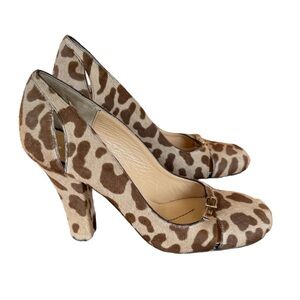 Kate Spade New York Sam Leather Linx Hair Leopard Print Womens Heels Pumps Sz 9B